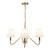 Sloan 30-in Matte Black Chandelier with White Linen Shade - Brushed Gold/White Linen