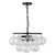 Faye 18-in Matte Black Chandelier with Clear Ribbed Glass - Matte Black/Clear Ribbed Glass