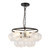 Faye 18-in Matte Black Chandelier with Clear Ribbed Glass - Matte Black/Clear Ribbed Glass