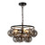Faye 18-in Matte Black Chandelier with Clear Ribbed Glass - Matte Black/Smoked Solid Glass