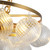 Faye 18-in Matte Black Chandelier with Clear Ribbed Glass - Brushed Gold/Clear Ribbed Glass