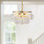 Faye 18-in Matte Black Chandelier with Clear Ribbed Glass - Brushed Gold/Clear Ribbed Glass