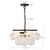 Faye 18-in Matte Black Chandelier with Clear Ribbed Glass - Brushed Gold/Clear Ribbed Glass