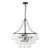 Faye 24-in Matte Black Chandelier with Clear Ribbed Glass - Matte Black/Clear Ribbed Glass