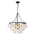 Faye 24-in Matte Black Chandelier with Clear Ribbed Glass - Matte Black/Clear Ribbed Glass