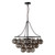 Faye 24-in Matte Black Chandelier with Clear Ribbed Glass - Matte Black/Smoked Solid Glass
