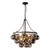 Faye 24-in Matte Black Chandelier with Clear Ribbed Glass - Matte Black/Smoked Solid Glass