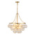 Faye 24-in Matte Black Chandelier with Clear Ribbed Glass - Brushed Gold/Clear Ribbed Glass