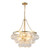Faye 24-in Matte Black Chandelier with Clear Ribbed Glass - Brushed Gold/Clear Ribbed Glass