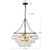 Faye 24-in Matte Black Chandelier with Clear Ribbed Glass - Brushed Gold/Clear Ribbed Glass