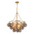 Faye 24-in Matte Black Chandelier with Clear Ribbed Glass - Brushed Gold/Smoked Glass