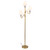 Sloan 68-in Matte Black Floor Lamp with White Linen Shades - Brushed Gold/White Linen