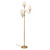 Sloan 68-in Matte Black Floor Lamp with White Linen Shades - Brushed Gold/White Linen