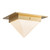 Mineral 8-in (5-in Height) Urban Bronze Triangular Flush Mount with Opal Glass - Patina Brass/Opal Glass
