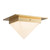 Mineral 8-in (5-in Height) Urban Bronze Triangular Flush Mount with Opal Glass - Patina Brass/Alabaster