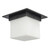 Mineral 8-in (6-in Height) Patina Brass Square Flush Mount with Opal Glass - Urban Bronze/Matte Opal Glass