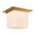 Mineral 11-in (9-in Height) Patina Brass Square Flush Mount with Opal Glass - Patina Brass/Opal Glass