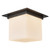 Mineral 11-in (9-in Height) Patina Brass Square Flush Mount with Opal Glass - Urban Bronze/Matte Opal Glass