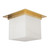 Mineral 11-in (9-in Height) Patina Brass Square Flush Mount with Opal Glass - Patina Brass/Alabaster