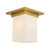 Mineral 8-in (9-in Height) Urban Bronze Square Flush Mount with Opal Glass - Patina Brass/Opal Glass