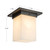 Mineral 8-in (9-in Height) Urban Bronze Square Flush Mount with Opal Glass - Patina Brass/Opal Glass