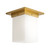 Mineral 8-in (9-in Height) Urban Bronze Square Flush Mount with Opal Glass - Patina Brass/Alabaster