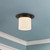 Mineral 8-in (6-in Height) Urban Bronze Cylinder Flush Mount with Opal Glass - Urban Bronze/Matte Opal Glass