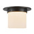 Mineral 8-in (6-in Height) Urban Bronze Cylinder Flush Mount with Opal Glass - Urban Bronze/Alabaster