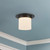 Mineral 8-in (6-in Height) Urban Bronze Cylinder Flush Mount with Opal Glass - Urban Bronze/Alabaster
