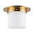 Mineral 8-in (6-in Height) Urban Bronze Cylinder Flush Mount with Opal Glass - Patina Brass/Opal Glass