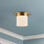 Mineral 8-in (6-in Height) Urban Bronze Cylinder Flush Mount with Opal Glass - Patina Brass/Opal Glass