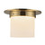 Mineral 8-in (6-in Height) Urban Bronze Cylinder Flush Mount with Opal Glass - Patina Brass/Alabaster