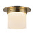 Mineral 8-in (6-in Height) Urban Bronze Cylinder Flush Mount with Opal Glass - Patina Brass/Alabaster