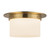 Mineral 11-in (6-in Height) Urban Bronze Cylinder Flush Mount with Opal Glass - Patina Brass/Opal Glass