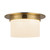 Mineral 11-in (6-in Height) Urban Bronze Cylinder Flush Mount with Opal Glass - Patina Brass/Alabaster