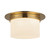 Mineral 11-in (6-in Height) Urban Bronze Cylinder Flush Mount with Opal Glass - Patina Brass/Alabaster