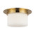 Mineral 11-in (6-in Height) Urban Bronze Cylinder Flush Mount with Opal Glass - Patina Brass/Alabaster