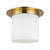 Mineral 11-in (9-in Height) Urban Bronze Cylinder Flush Mount with Opal Glass - Patina Brass/Opal Glass