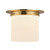Mineral 11-in (9-in Height) Urban Bronze Cylinder Flush Mount with Opal Glass - Patina Brass/Alabaster