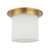 Mineral 11-in (9-in Height) Urban Bronze Cylinder Flush Mount with Opal Glass - Patina Brass/Alabaster