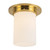 Mineral 8-in (9-in Height) Urban Bronze Cylinder Flush Mount - Patina Brass/Opal Glass