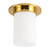 Mineral 8-in (9-in Height) Urban Bronze Cylinder Flush Mount - Patina Brass/Opal Glass