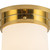 Mineral 8-in (9-in Height) Urban Bronze Cylinder Flush Mount - Patina Brass/Opal Glass