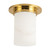 Mineral 8-in (9-in Height) Urban Bronze Cylinder Flush Mount - Patina Brass/Alabaster