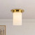 Mineral 8-in (9-in Height) Urban Bronze Cylinder Flush Mount - Patina Brass/Alabaster