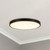 Evelyn 11-in Alabaster dimmable LED Flush Mount with Brushed Gold Finish - Matte Black/Alabaster