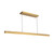 Dottie 4-ft Brown Walnut dimmable LED Linear Pendant - Brushed Gold