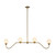 Beckett 49-in Matte Black Linear Pendant - Brushed Gold