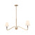 Sloan 30-in Matte Black Linear Pendant with White Linen Shades - Brushed Gold/White Linen