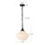 Farrah 12-in Matte Black Pendant with Ribbed Opal Glass - Brushed Gold/Glossy Ribbed Opal Glass